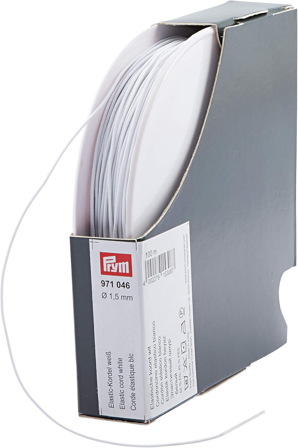 Prym Elastic Cord 1.5 mm White, Ø 1,5 mm | 100 m