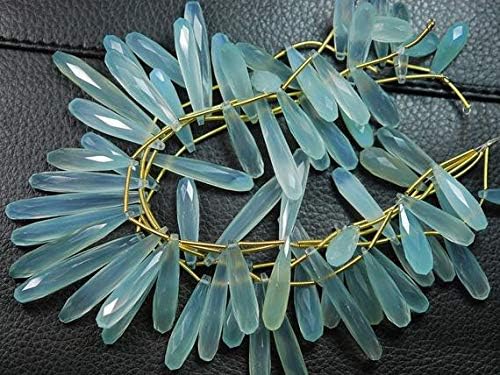 2x8 Inch Long Strand, 25-35mm Long,Light Aqua Chalceny Drops Shape Briolettes, Code-HIGH-56729