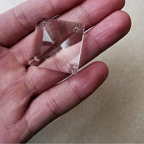 Chandelier Crytal 50pcs/lot 14mm/18mm/22mm Clear Crystal Square Beads in 4 Holes for Chandelier Parts Beads DIY Lighting Accessories - (Color: 28x28mm/ Size: with 4 holes)