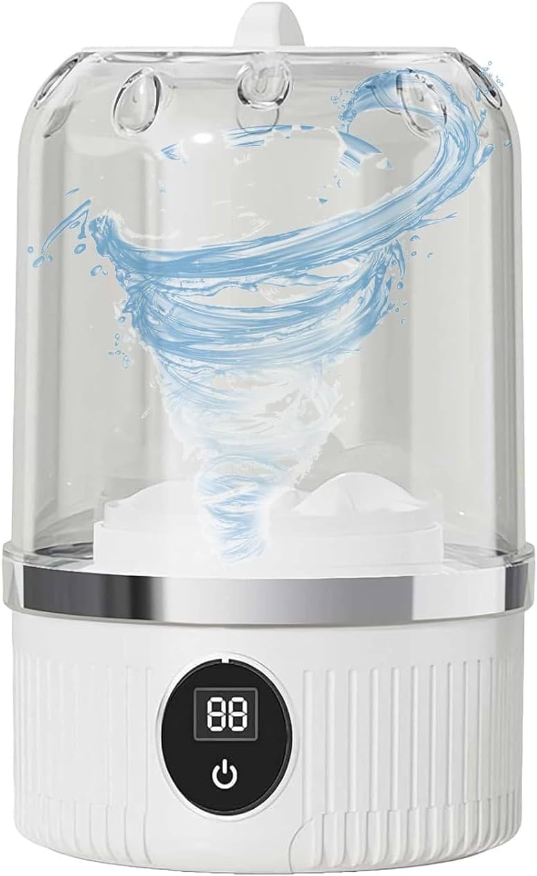 Underwear Washer,Portable Rechargeable Cordless Mini Washing Machine,Small Laundry Machine Ideal for Home, Apartment, Travel, Camping (White)