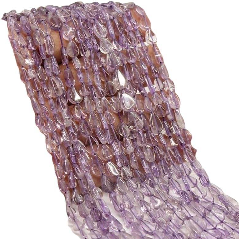 13 inch Strand of Natural gem Pink Amethyst, 8-10mm pear Drop Smooth Beads for DIY Jewelry Making. | Beads_06223