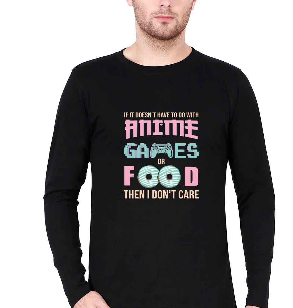 Anime Games or Food Full Sleeves T-Shirt for Men