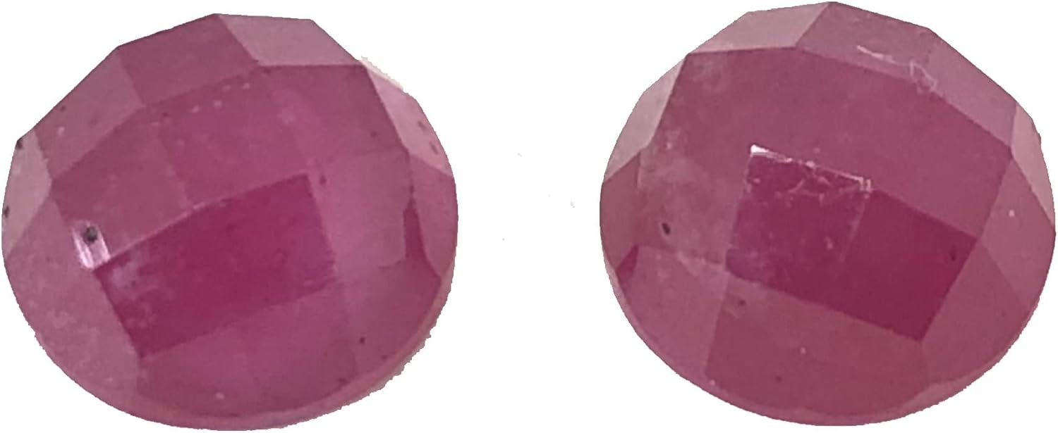 6.18 Ct Pair Ruby Round Shape Size 8 mm Cut Faceted Attractive Loose Gemstone Best for Making Earring Jewelry