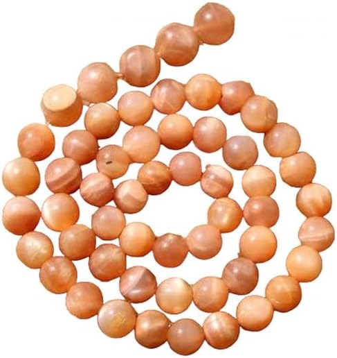 3 7x7 mm Natural Peach Moonstone Smooth Round Beads lot of 25 Strands CHIK-STRD-99318