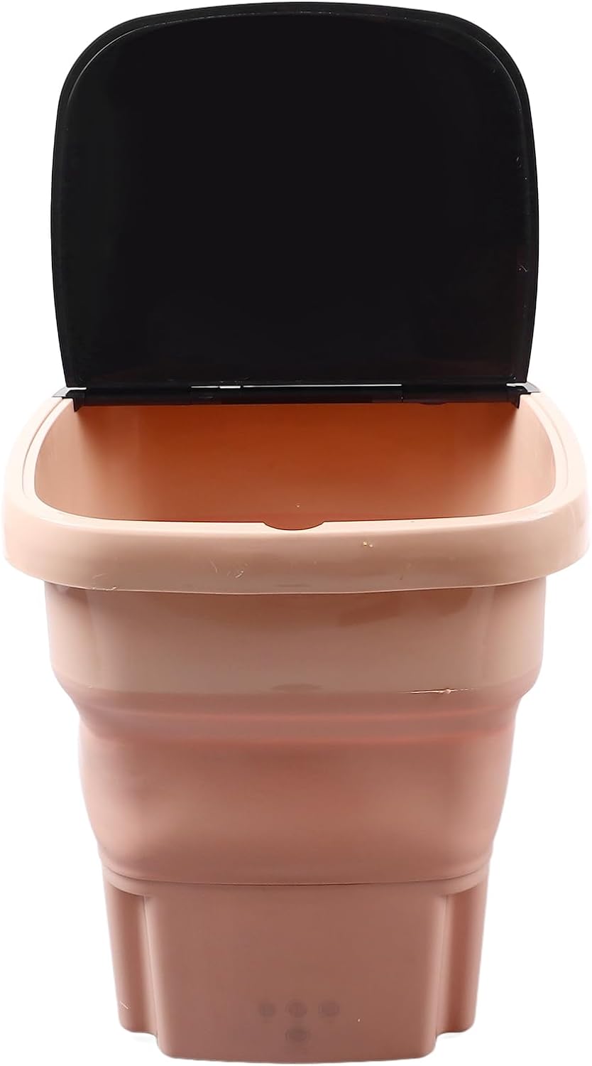 Trisar Mini Washing Machine, 15L Foldable Portable Washing Machine 3 Operation Modes for Home to Home Rental (Pink Orange)