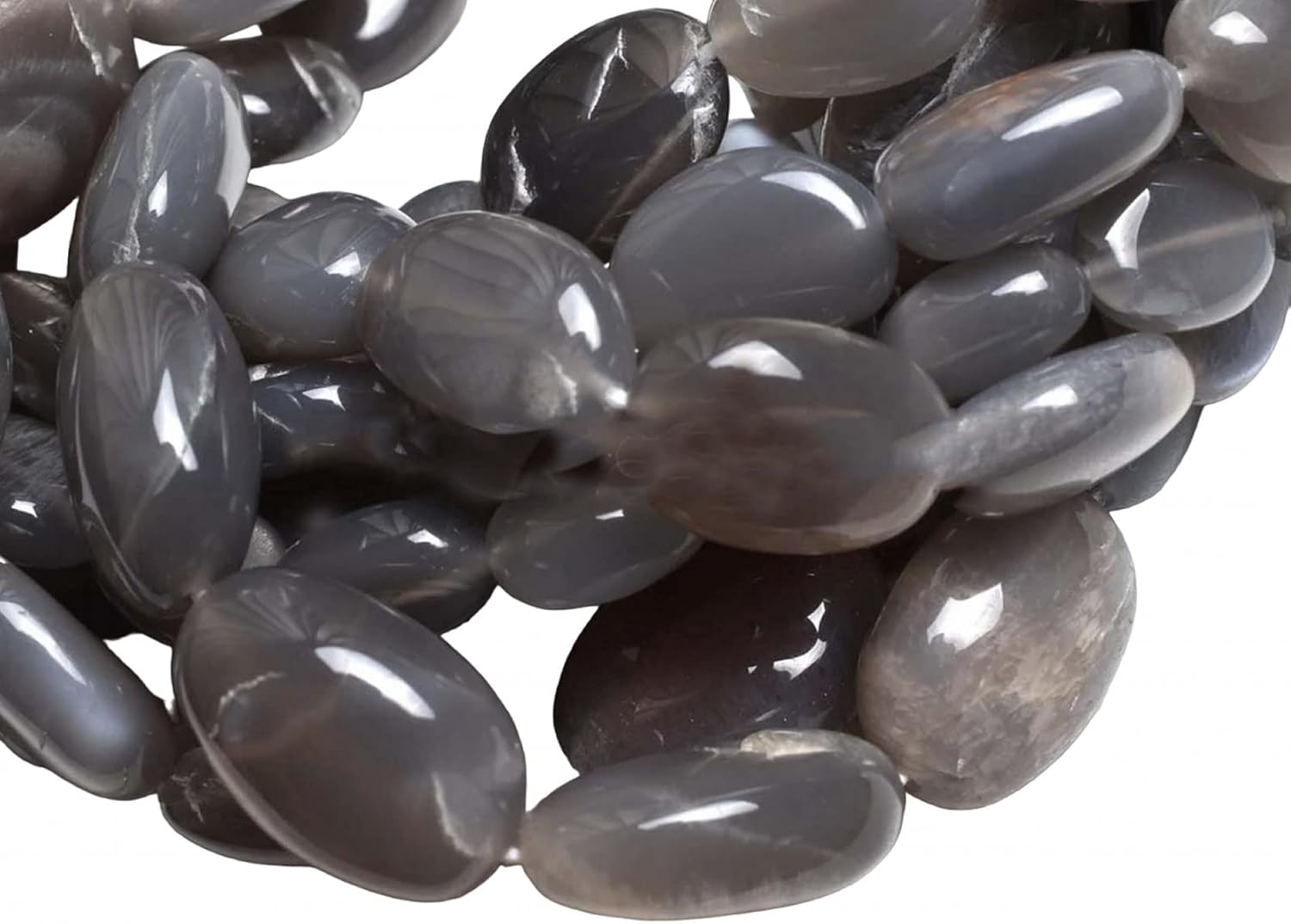 1 Strand Natural Gray Moonstone Smooth Nuggets Shape Beads, Moonstone Plain Nuggets, Grey Moonstone Nuggets Beads, Smooth Moonstone Nuggets Beads Exclusive by Beads_World CHIK-STNRDD-666