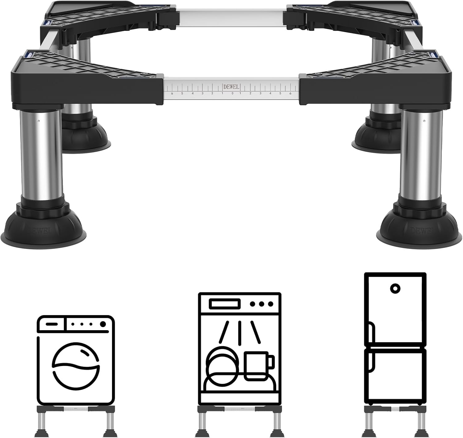 SEISSO Mini Fridge Stand 4 Strong Feet Adjust Height 7.9