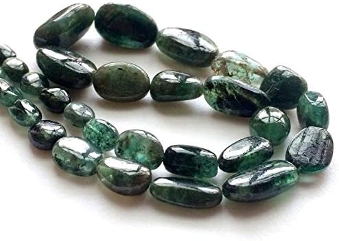 9 inch Strand of Natural Emerald 5-20 mm Oval Smooth Beads for Jewelry Making - Emerald Beads, Emerald Plain Oval Nuggets, Original Green Emerald, Emerald Necklace, 5-20mm, 9 inch, 24 pcs