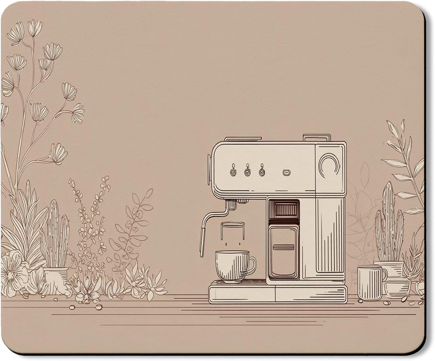 Botanical Washer Dryer Top Protector Mat, Vintage Line Art Appliance Dust Covers, Spring Floral Rubber Anti-slip Waterproof Washer and Dryer Mats for Laundry Room 20x24 Inch