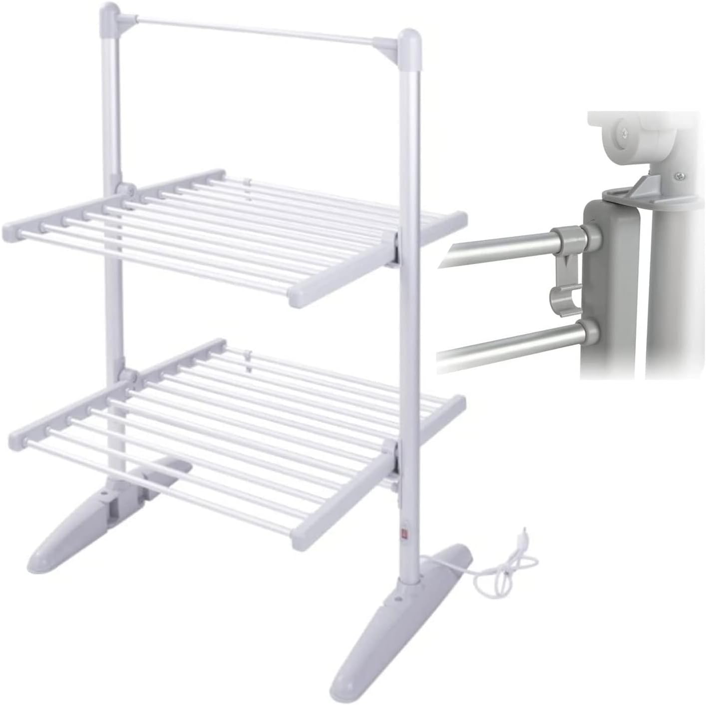 Clothes Dryer, 18 Bars Winged Electric Heated Clothes Dryer Folding,Energy Efficient Indoor Airer Wet Laundry Drying Horse Rack for Easy Storage Dry The New