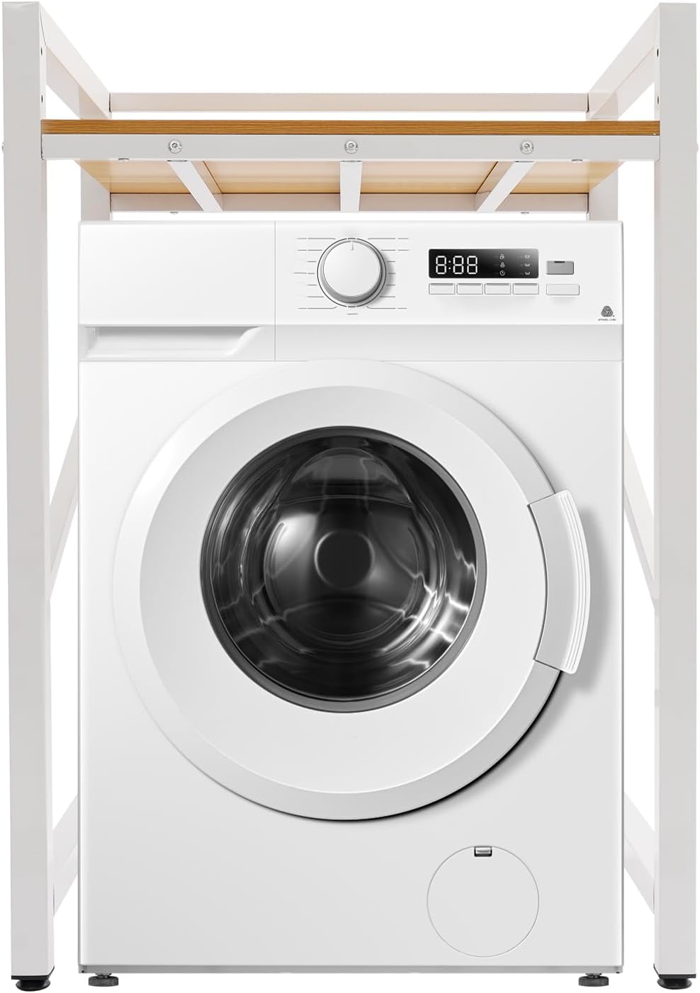 TFCFL Washer Dryer Stacking Rack Stand,Height Adjustable Washer Dryer Stacking Rack,Over Washer Dryer Stacking Kit for Bathroom Laundry Room,Load Capacity 300kg (White)