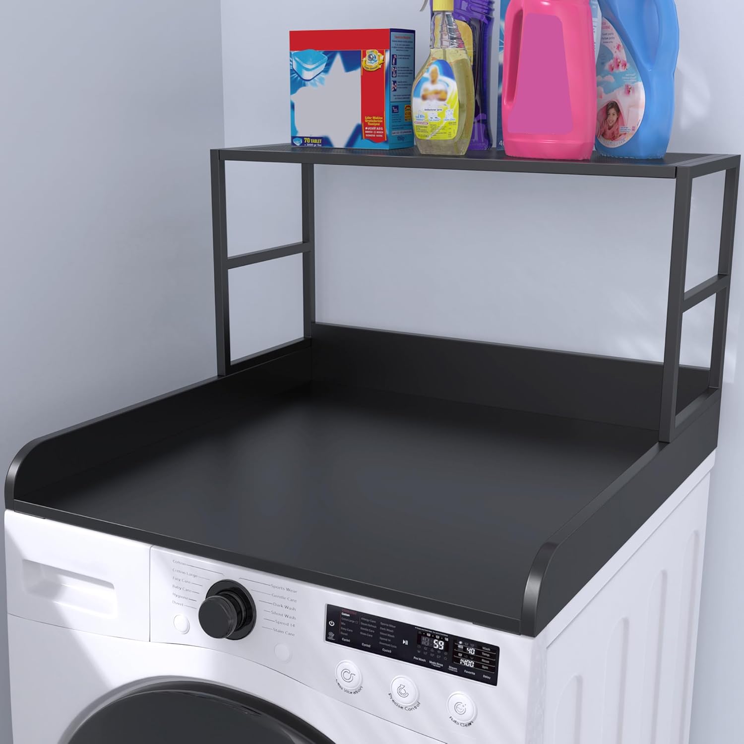 GDLF Washer Dryer Countertop Laundry Guard with Laundry Room Shelf for Single Washer/Dryer, 27.55