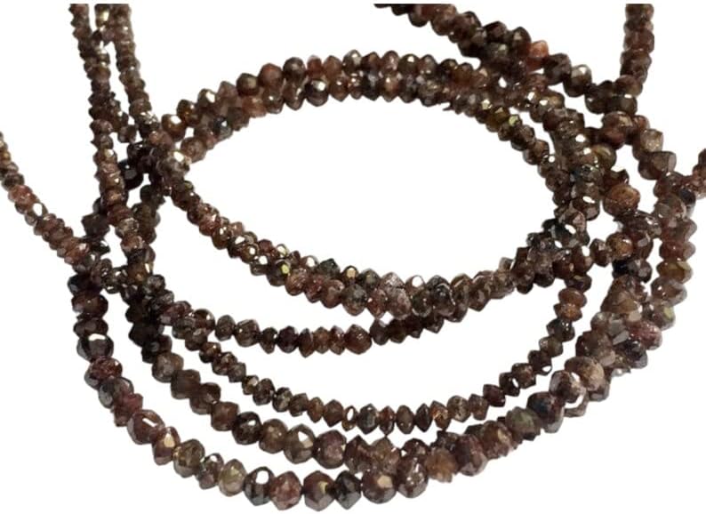 1.5-2.5mm Red Brown Faceted Diamond Rondelle Beads, Red Brown Sparkling Diamonds, Diamond Beads For Jewelry (4IN To 16IN Options) - DSA10, 1.5 MM - 2.5 MM