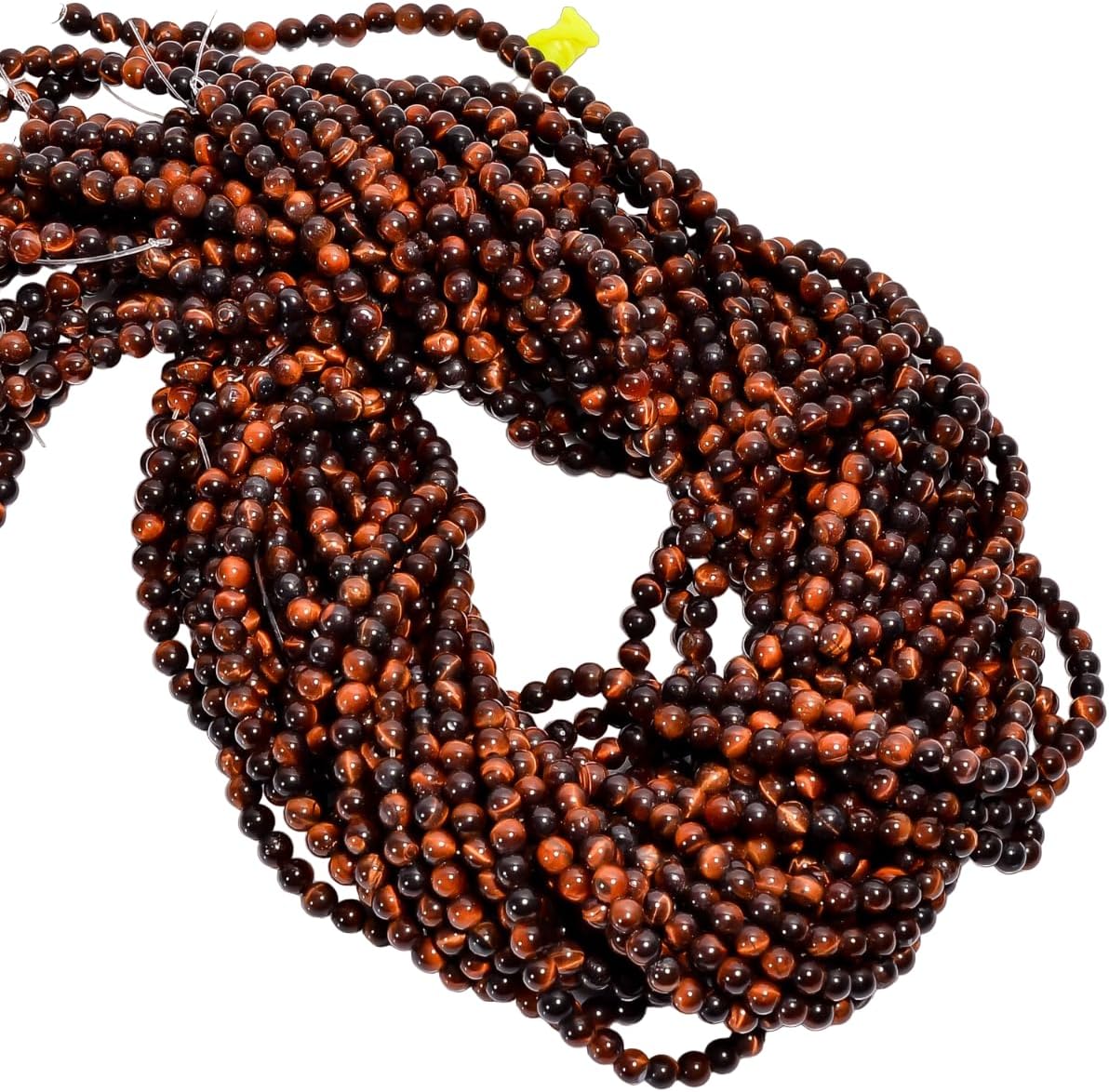 Natural Red Tiger Eye Gemstone Round Shape Smooth Beads 4X4.5mm 50 Strand 15