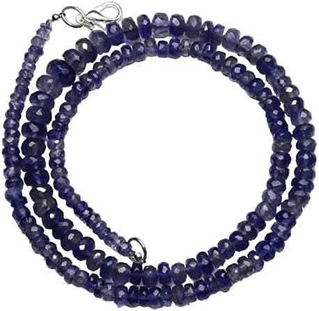 Hand_Crafted 16 Inch Natural Iolite 4-7 mm rondelle Faceted Beads for Jewelry Making YO-NECK-18225