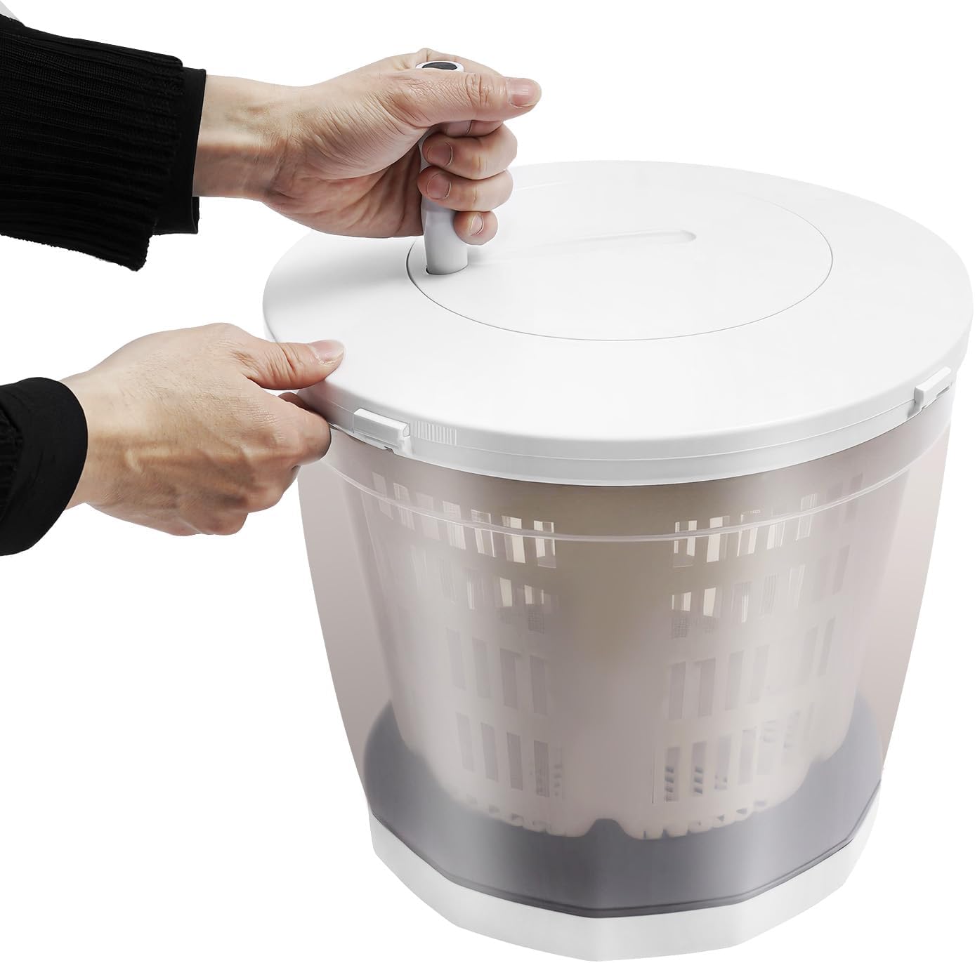 Mini Portable Hand Crank Washing Machine & Spin Dryer – 2-in-1 Manual Washer for RVs, Camping, Apartment – Lightweight, Foldable – Grey