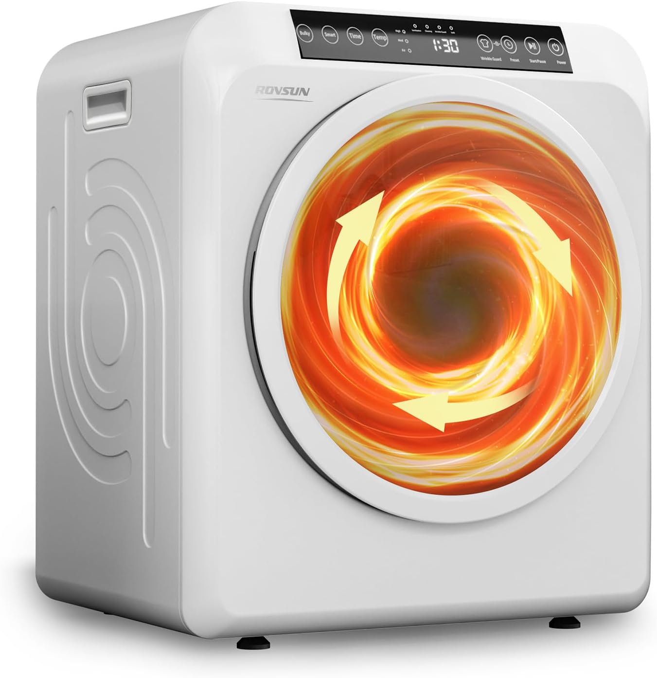 Bonnlo 3.5Cu.Ft Portable Clothes Dryer, Front Load Tumble Laundry Dryer Machine with LED Control Panel & Stainless Steel Tub, 1300W, White