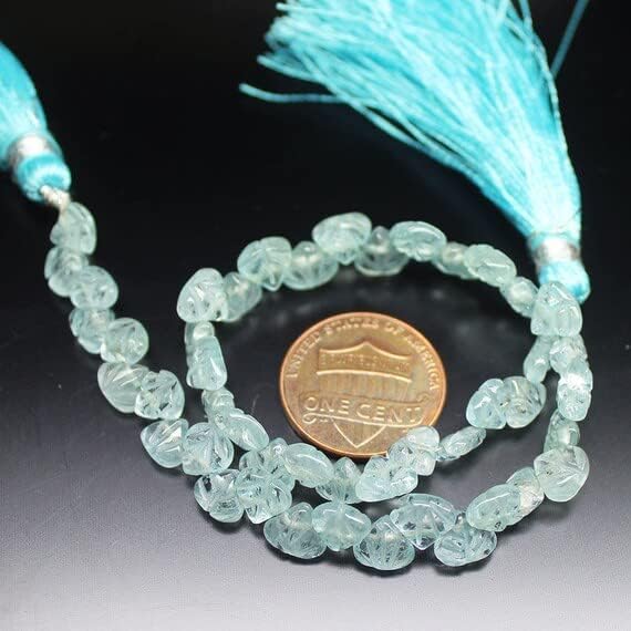 8 inch Strand of Natural Aquamarine 6mm5mm Drop Smooth briolette Beads for DIY Jewelry Making. |BRIO_00577