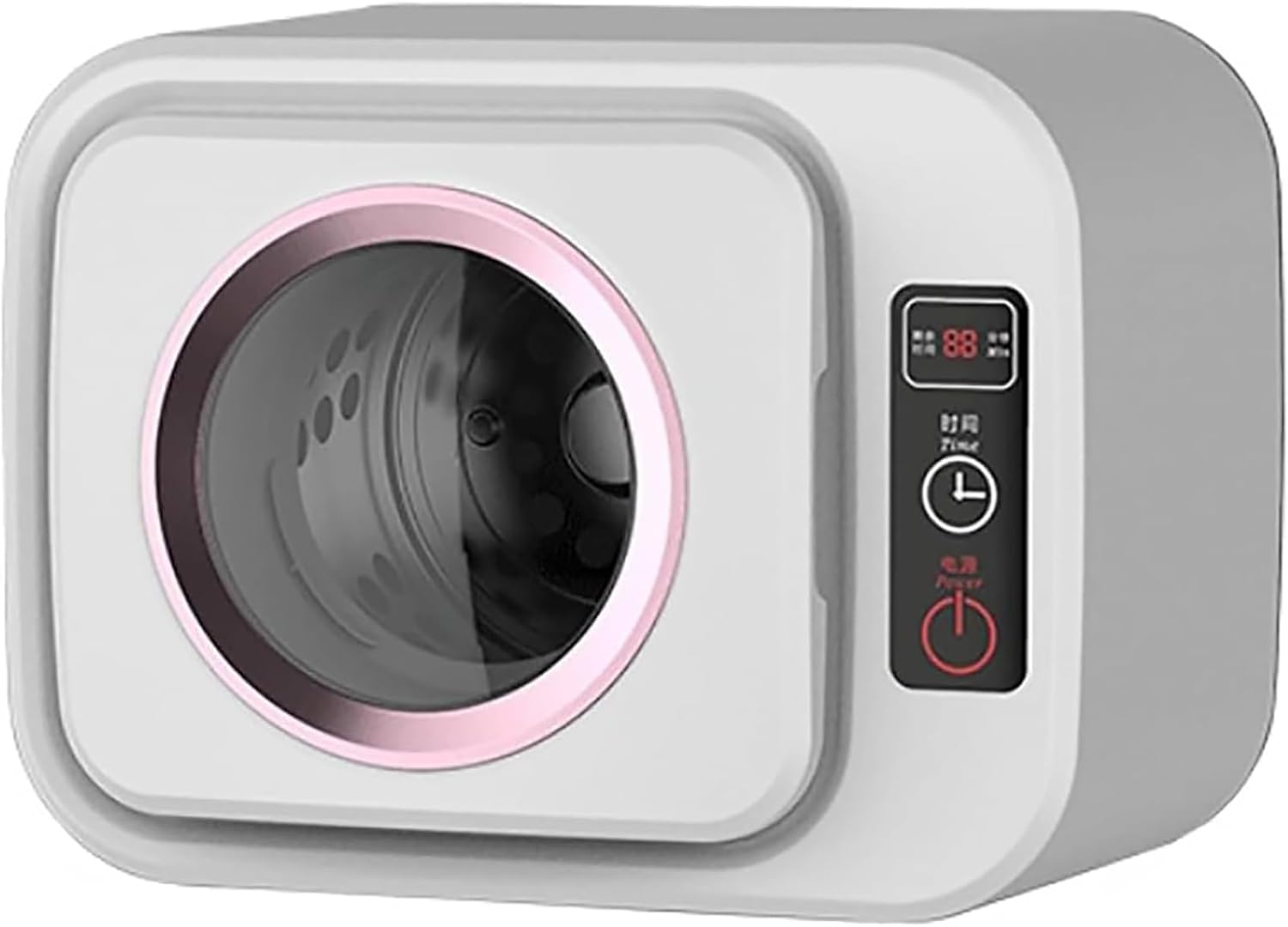 McbeAn Small Tumble Dryer, Mini Electric Clothes Dryer, Quick Drying in 30 Minutes, 3 Gear Adjustment, Dry Clothes Capacity 1kg, 3D Drying, with Stainless Steel Tub, for Apartment, Home, Dorm