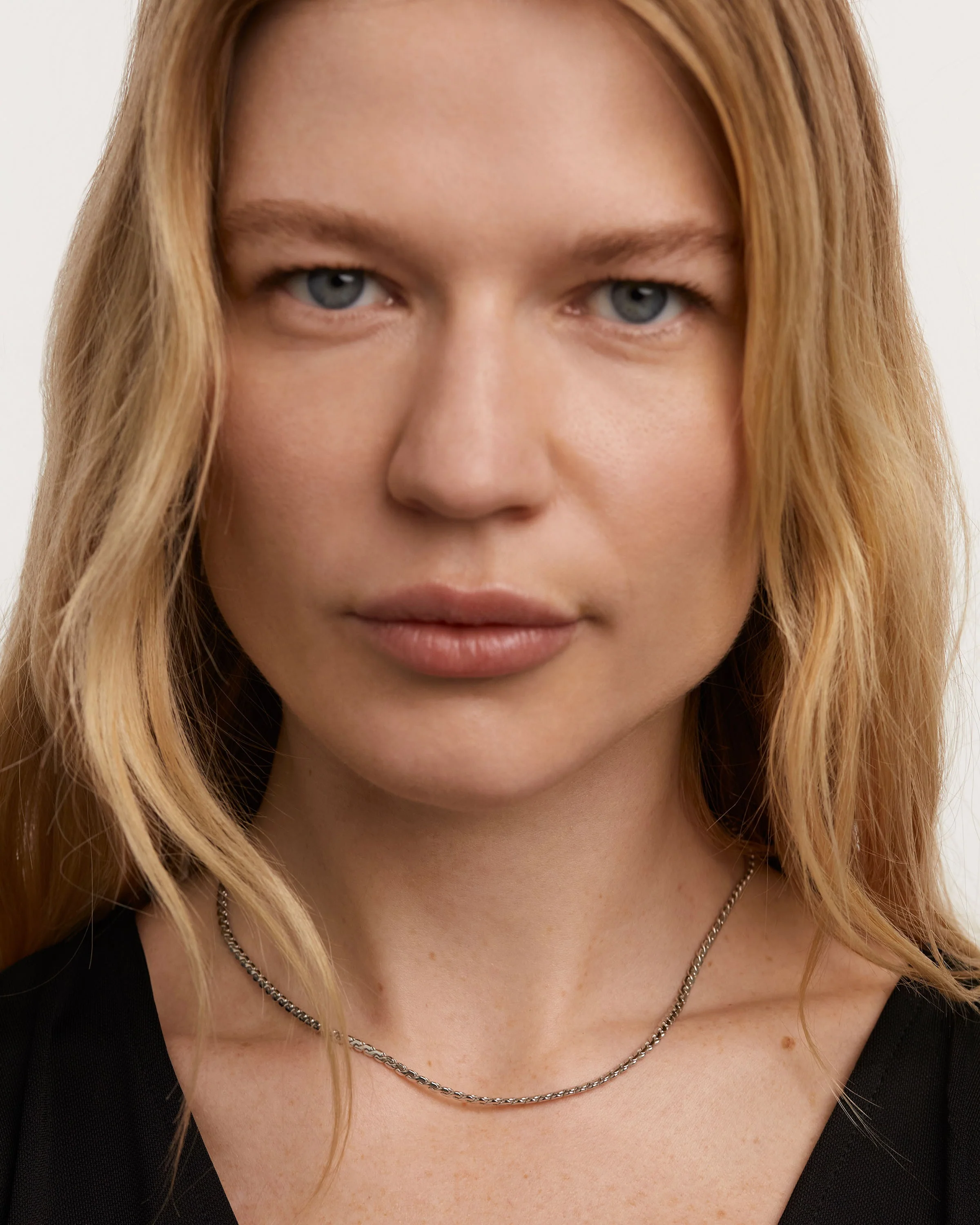 Serpentine Silver Chain Necklace