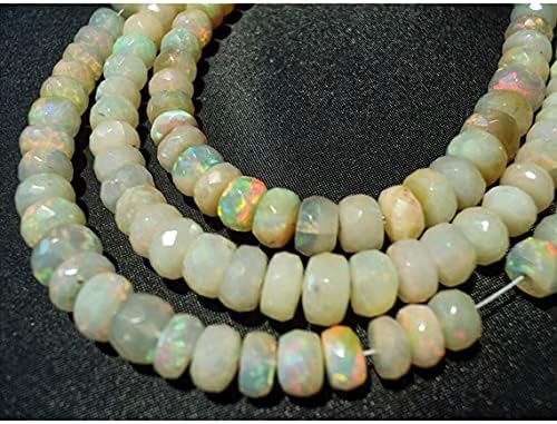 1 Strand Natural Ethiopian Opal, Welo Opal, Faceted Ethiopian Opal Beads, Rondelle Beads, 3-5mm Beads, 7 Inch