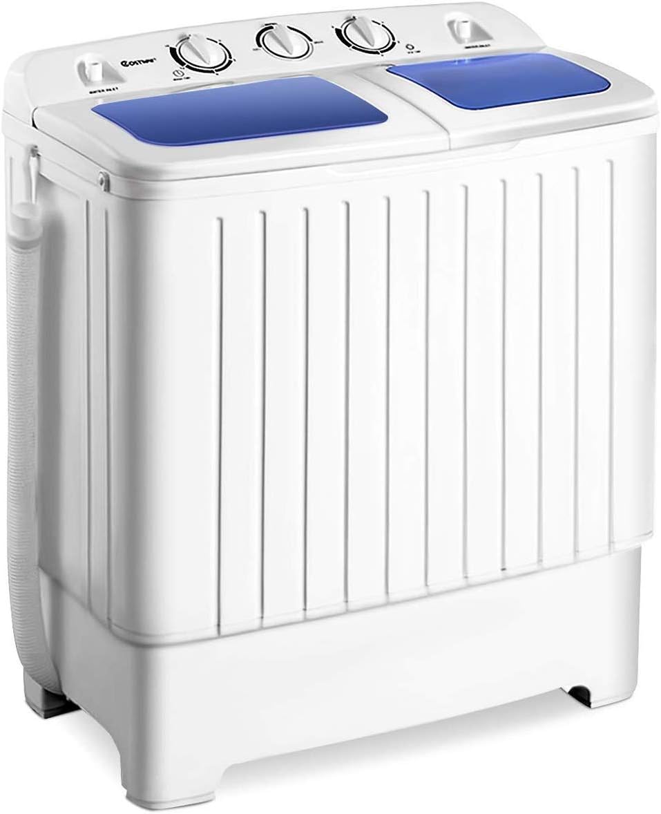 Portable Compact Twin Tub Washing Machine, Blue+ White