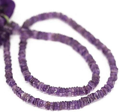 Natural Purple African Amethyst Smooth Square Box Cube Gemstone Loose Craft Beads Strand 16 Inch Long 5mm 6mm Code-HIGH-920