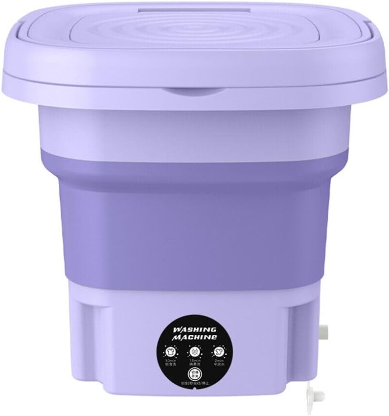 Portable Washing Machine, 8L Foldable Mini Washing Machine, Folding Mini Small Washer For Baby Clothes, Underwear Or Small Items, Apartment, Dorm, Camping, RV Travel Laundry (Purple)