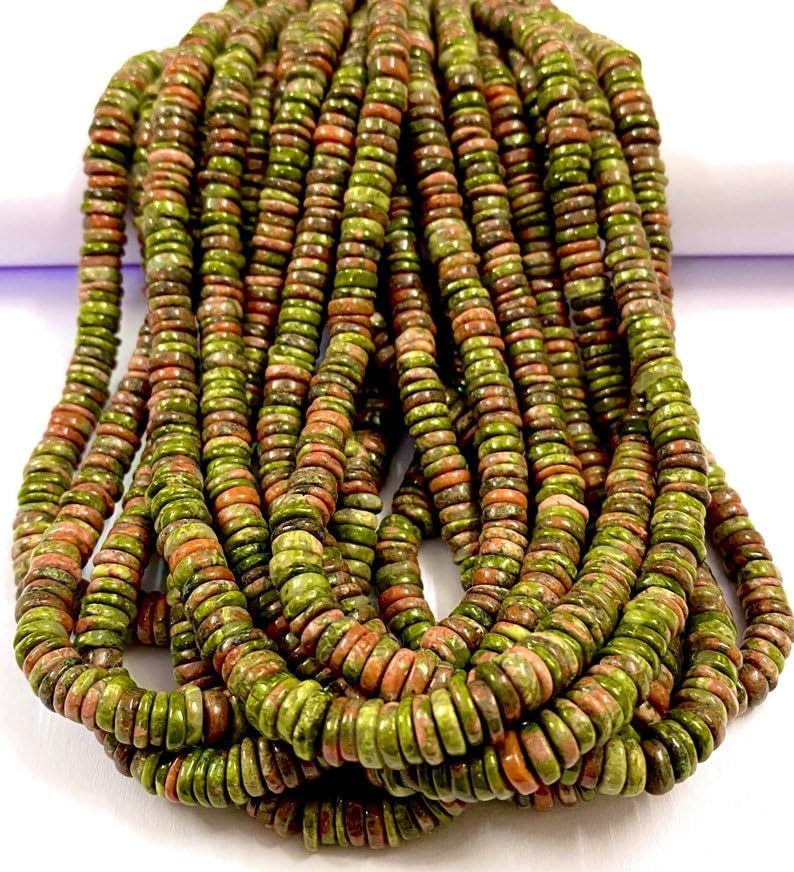 Natural UNAKITE tyre soomth Beads 6x7mm 16 inch Long String Jewelry Making Gemstone Beads for Necklace Bracelet