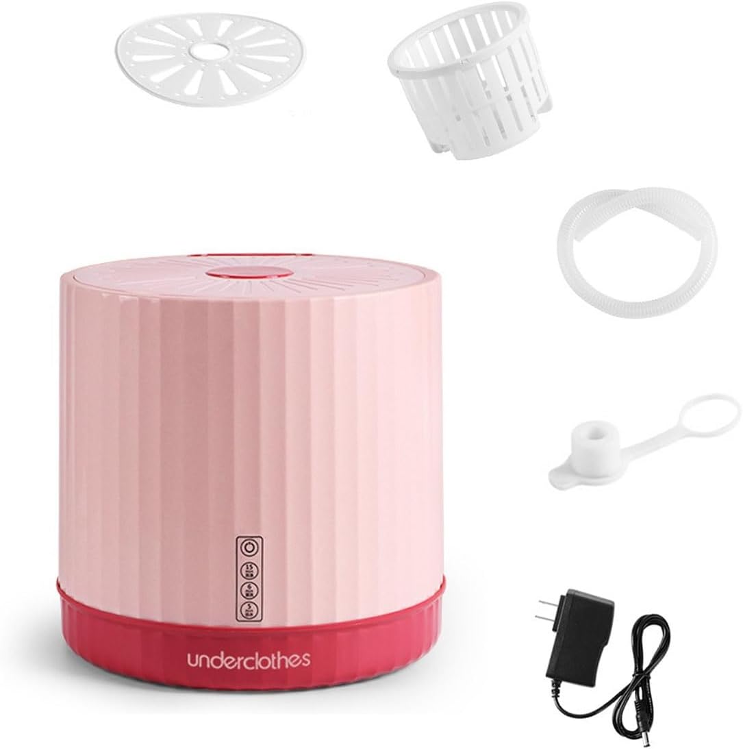 Mini Laundry Washer 4L Capacity Small Washing Machine 10X10X9.5in Portable Washer For Cleaning Sock, Underwear, 2 In 1 Washing Machine For Home Dorm(Pink)