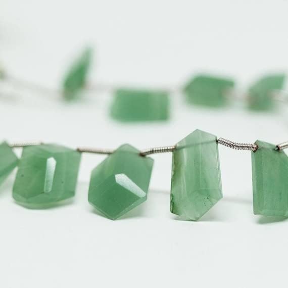 Beads Gemstone Natural Green Quartz Geometry Box Faceted Fancy Gemstone Craft Loose Beads Strand 4 Inch Long 12mm 14mm Code-HIGH-27006