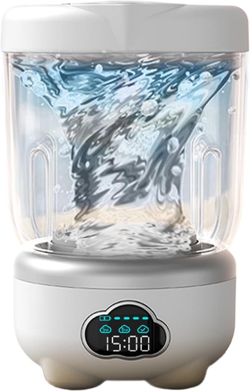 Mini Laundry Machine, 1.6L Underwear Digital Display Washer, Compact Panty Washing Machine for Socks Delicate Fabrics, ABS Material with Quick Wash Function, Portable Laundry Appliance