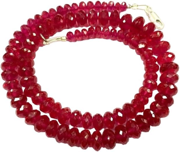 HAND_CRAFTED Natural Corundum RONDELLE Faceted Beads 7X8MM 18 inch Long String Jewelry Making Gemstone Beads for Strand YO-NECK-12877