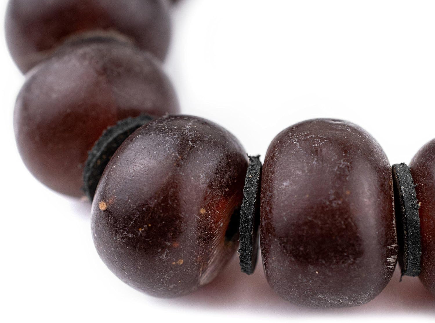 The Bead Chest Translucent Burgundy Amber Resin Beads Graduated 25mm Morocco African Brown Round Large Hole 22 Inch Strand Handmade