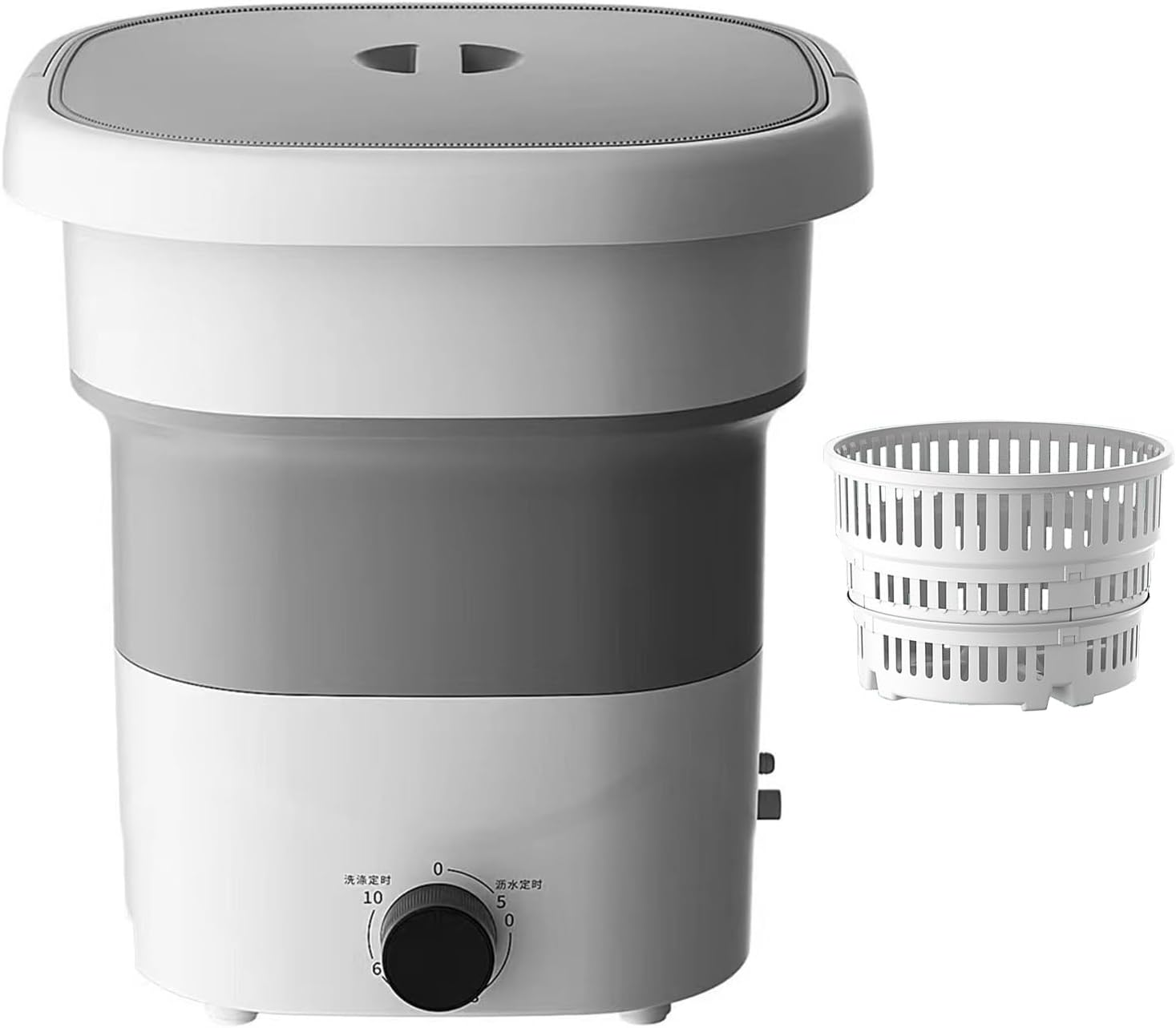 THAMBA 24L Large Capacity Mini Portable Folding Washing Machine, Sales are far Ahead Suitable for Any Occasion Small Washing Machine (Color : Gris)