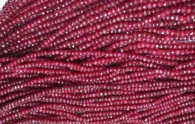 Beautiful Natural Ruby Micro Faceted Rondelles, Size 5.50 mm Approx,16 inch lot of 10 Strands CHIK-STRD-95624