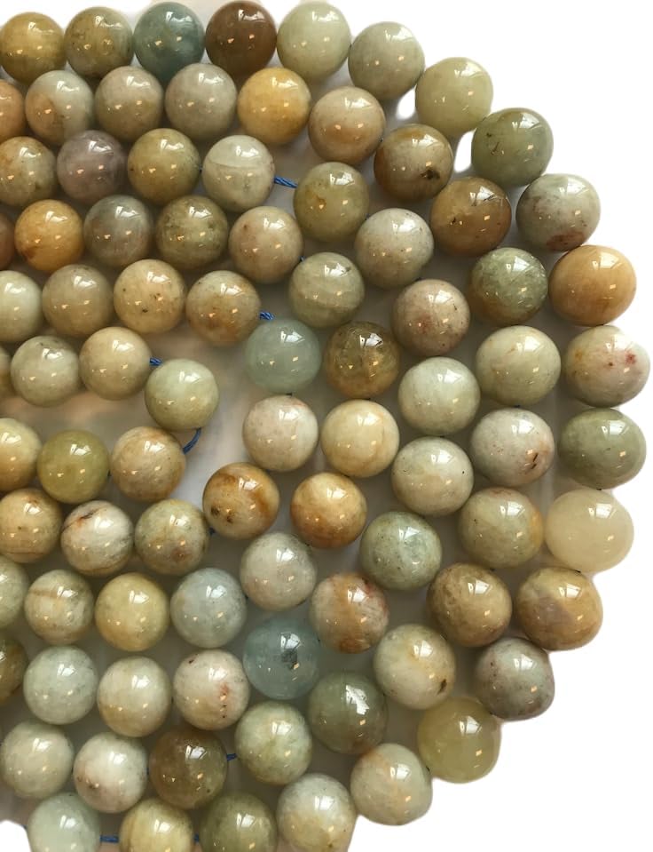 13 inch Strand of Natural gem Aquamarine, 12mm Round Smooth Beads for DIY Jewelry Making. | Beads_01785