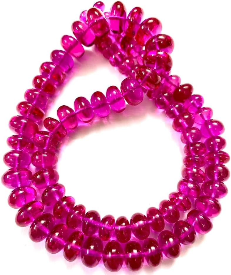 Natural Pink Spinel RONDELLE soomth Beads 7X12MM 18 inch Long String Jewelry Making Gemstone Beads for Necklace Bracelet