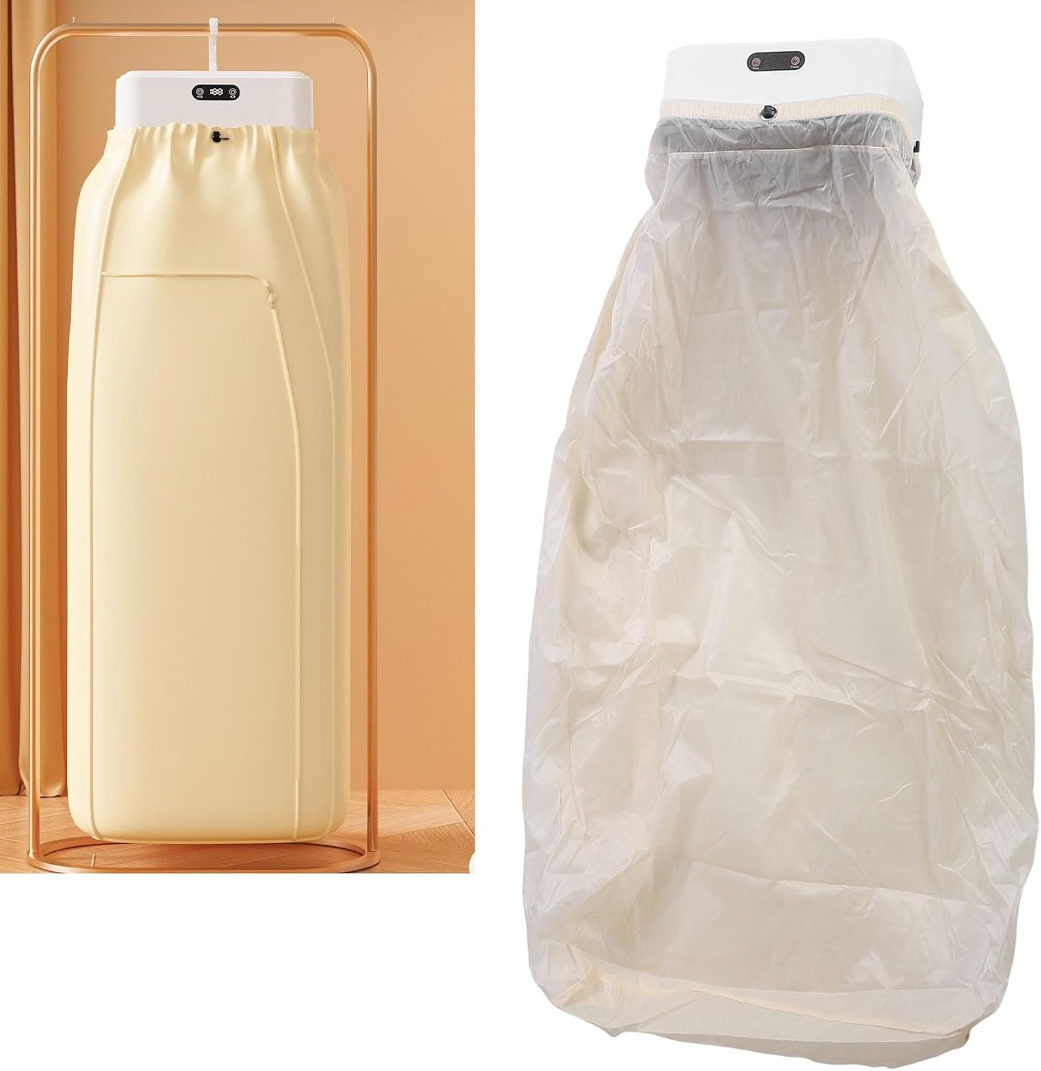 Luqeeg Portable Clothes Dryer, Foldable Portable Electric Laundry Drying Machine, Intelligent Digital Display Quick Drying with Dry Bag Timer for Travel Home Apartment Rv (A)