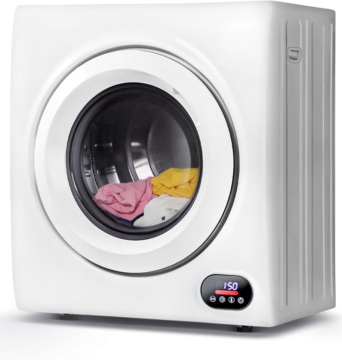 2.65 Cu.Ft Portable Clothes Dryer - 1400W Clothes Dryer with Stainless Steel Tub, Front Load Tumble, LCD Touch Panel - Compact Drying Unit for Laundry, Apartments, Dorms