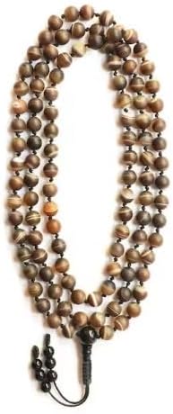 Natural Brown Agate 8mm 108 Mala Beads, Spiritual, Meditation Beads, Reiki, Japa Mala, Buddhist Prayer Beads, Yoga Bracelet, healing beads LKMALA-RRGU-829
