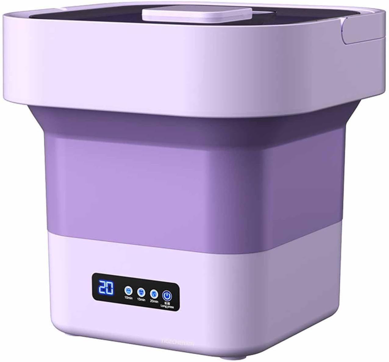 small Spin Basket Laundry Machine, With hidden handle Large-capacity portable folding washing machine Automatic drainage Applies to Underwear, socks, baby clothes,Purple