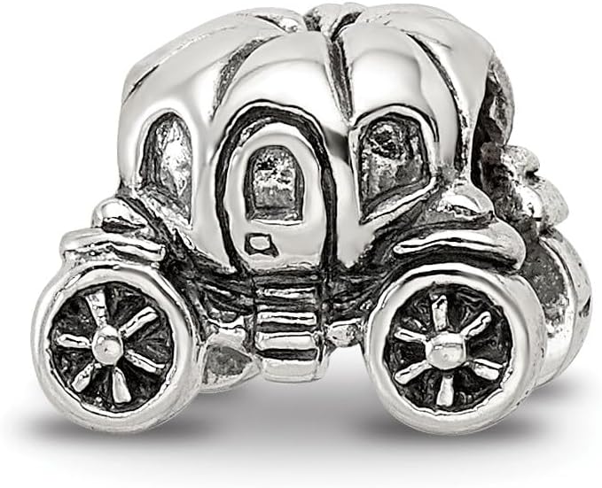 Solid 925 Sterling Silver Reflections Pumpkin Carriage Bead (10mm x 7.3mm)