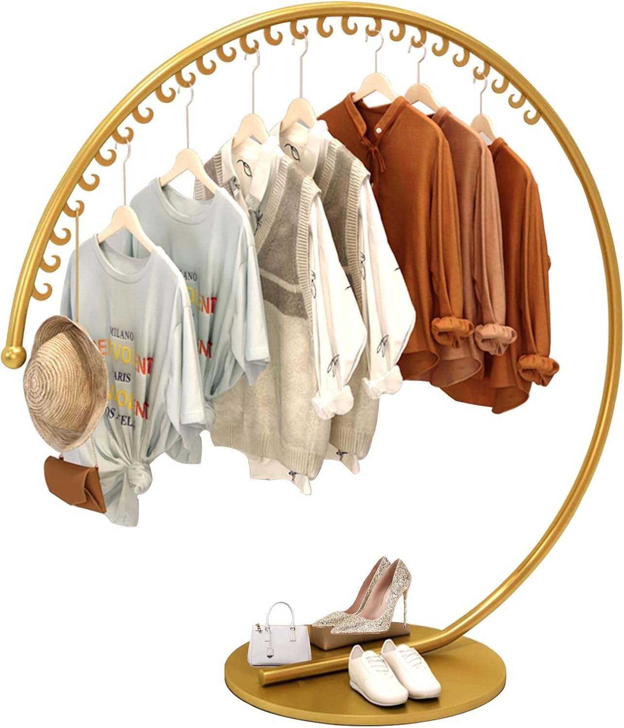 Freestanding Heavy Duty Industrial Pipe Clothing Rack, Portable Commercial Clothes Display Rack, Multi-Purpose Garment Bar for Retail Boutiques Home, Laundry Room,Closet Storage