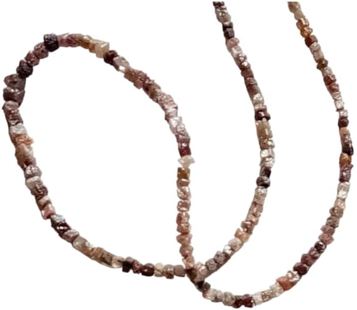 2-3mm Brown Diamond Rough Cube Beads, Brown Drilled Rough Diamond, Raw Diamond, Uncut Diamond Beads For Jewelry (4IN To 16IN) - VS5021, 2-3 MM