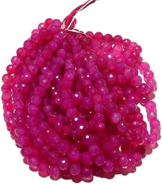 Pink Chalcedony Beads, Rondelle Beads, Faceted Gemstones, 7-9mm 9 Inch lot of 5 Strands Chik-STRD- 92578