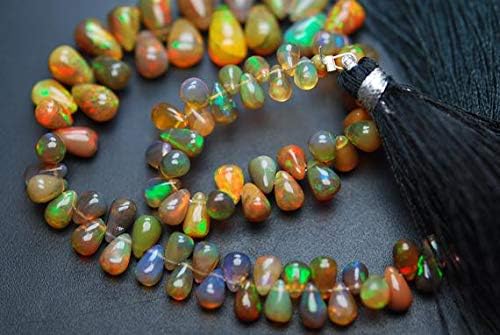 8 Inch Long,AAA Quality,Natural Ethiopian Opal Smooth Drops,5-10mm Code-HIGH-63108