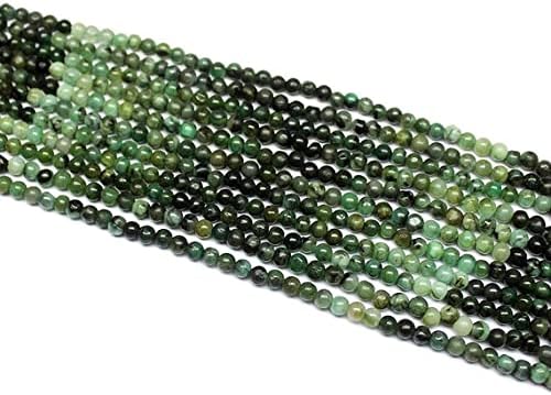 5 Strand Natural Emerald Smooth Round Ball Gemstone Craft Loose Beads 14