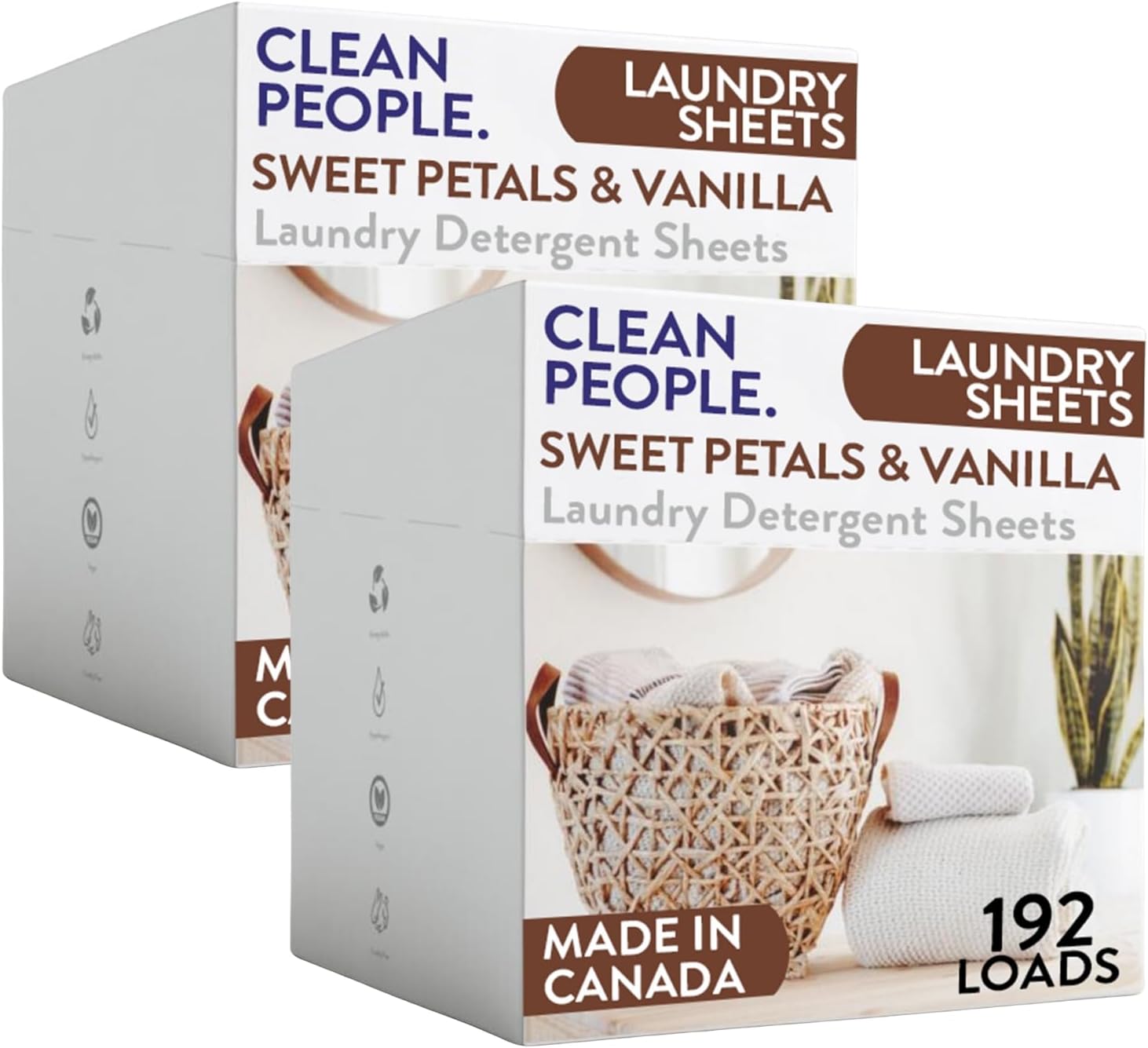 Clean People Laundry Detergent Sheets- Recyclable Packaging, Hypoallergenic, Stain Fighting, Works with All Machines including HE (384 Count, Sweet Petals)