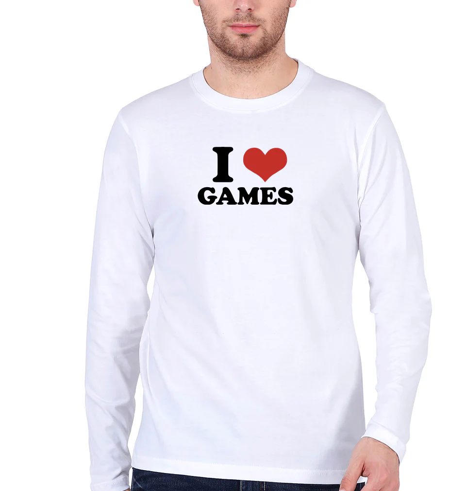 I LOVE GAMES Full Sleeves T-Shirt for Men